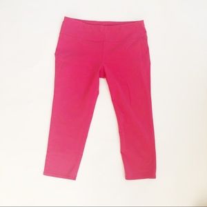 ATHLETA CHATURANGA HOT PINK CROP LEGGINGS